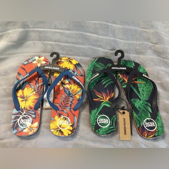 Jack & Jones Other - Lot of 2 Jack & Jones Tropic Flip Flops Men’s Size 9/10